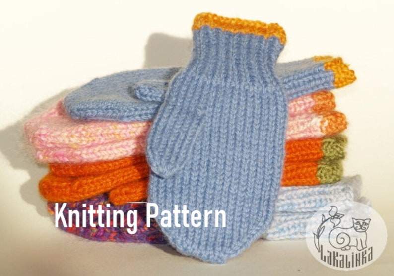 Child mittens knitting pattern basic kids mitten beginner mitten knit pattern boys mittens girl mittens image 2