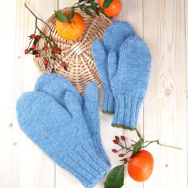 Adult child mitten pattern - kids mittens pattern basic mittens - easy knitting- simple pattern- aran mittens