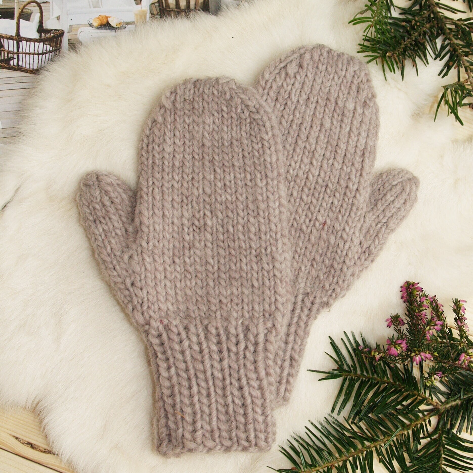 Adult Child Mitten Knitting Pattern - Chunky Bulky Mitts - Adult Kids ...