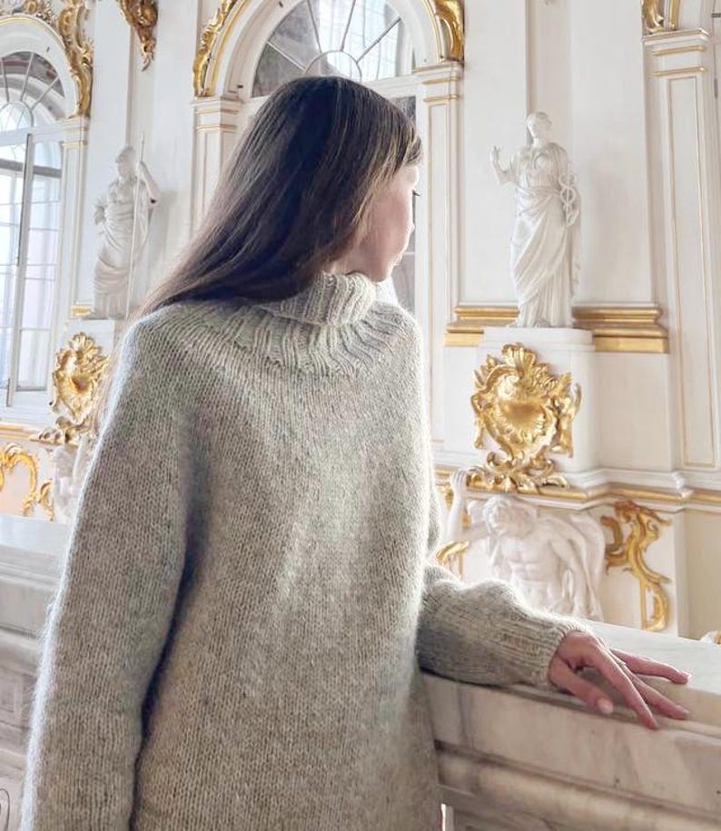 Patrón de tejido - jersey básico - jersey de canesú redondo - jersey sin costuras - patrón para principiantes - jersey de gran tamaño - jersey de arriba hacia abajo imagen 1