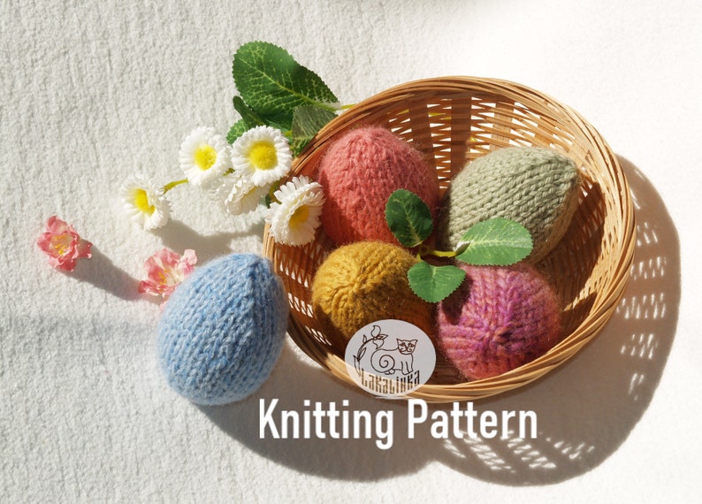 beginner pattern Easter decor Knitting Easter egg egg Spring ornaments easy pattern pattern