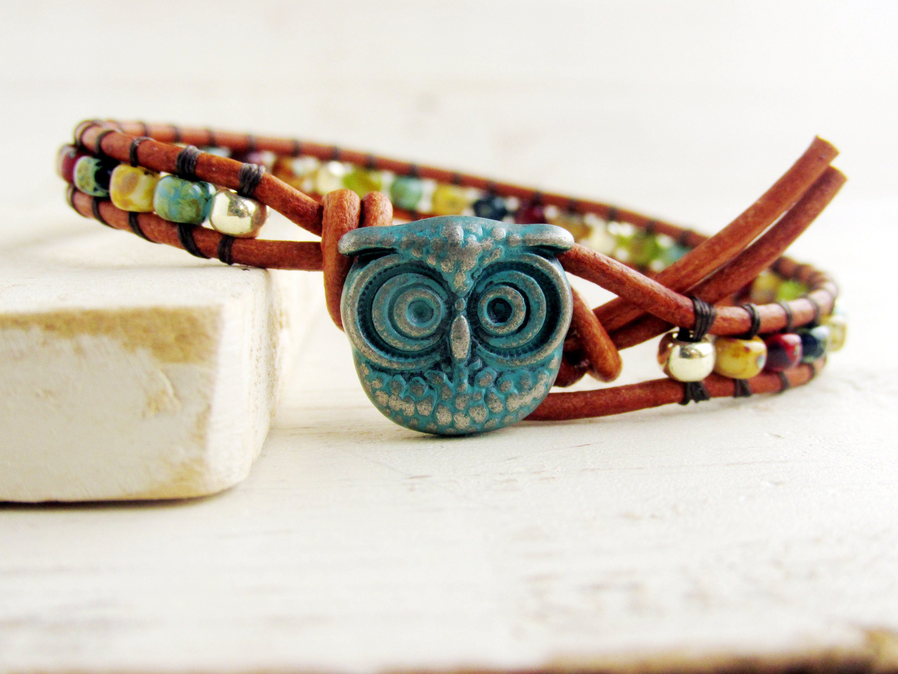 Dainty Owl Wrap Bracelet, Owl Jewelry, Owl Gifts, Scholar Gifts for Women, Gift for Friend