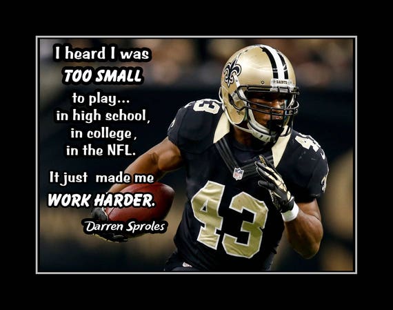 Inspirational Football Poster Small Stature Photo Quote Wall