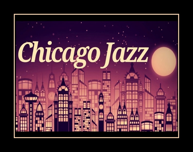 Vintage Chicago Jazz Wall Art Dad Mom Gift For Women Image 0
