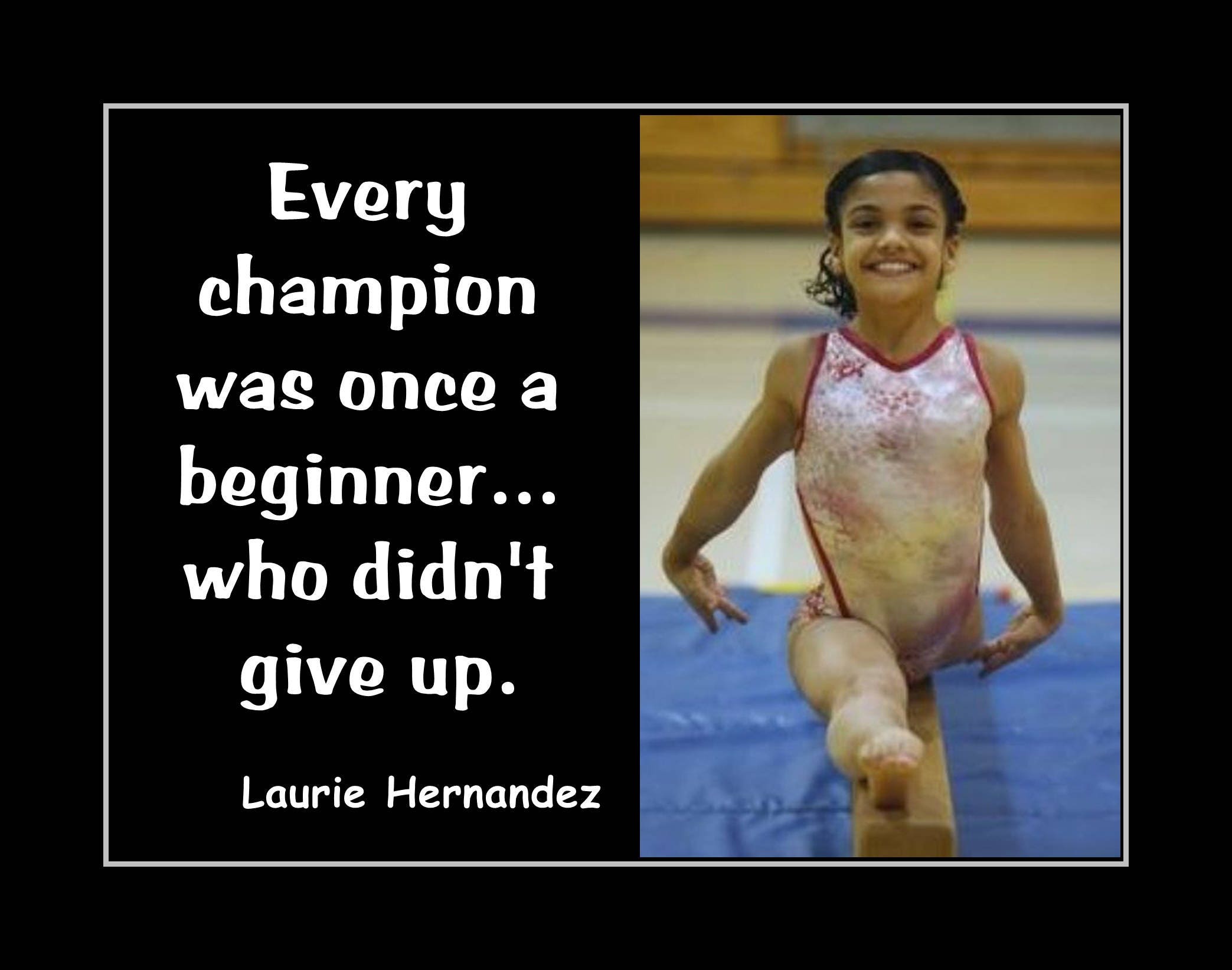 Gymnastics Champion Motivation Quote Poster Gift Etsy