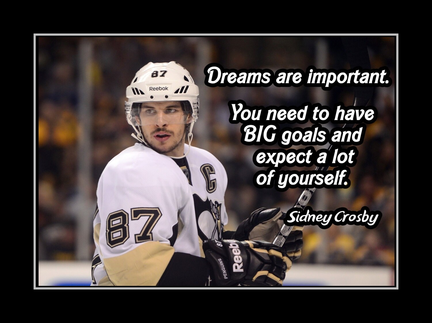 Hockey Motivation Quote Poster Inspirational Wall Art Photo Etsy