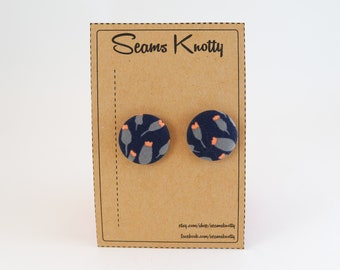 Fabric Covered Post Earrings