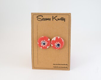 Fabric Covered Post Earrings