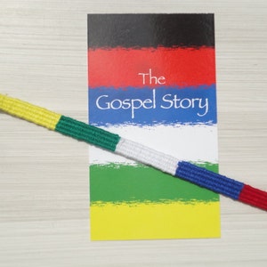 Christelijke Gospelarmbanden, VBS, Fair Trade, Handgeweven met gospelkaart geschreven in het Engels of Spaans