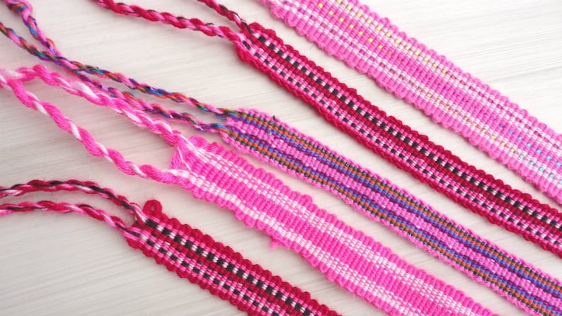 SALE Set of 5 Pink Friendship Thread Bracelets Breast - Etsy