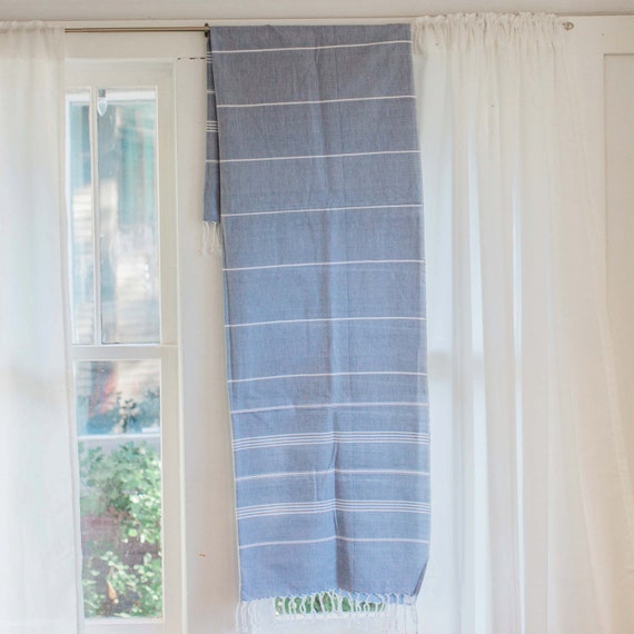 Fair Trade Fouta Bath / Beach Towel in Beautiful Muted Blue