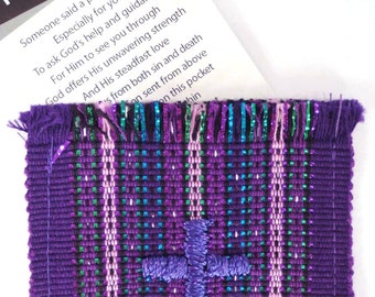 Christelijke gebed zak, 100, elke, fondsenwerving / Bulk Package, Fair Trade, handgeweven zak met gebed kaart