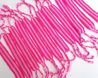 Set 6 roze Breast Cancer Awareness Friendship-armbanden, Fair Trade, handgeweven, Cancer Walk Team-sieraden