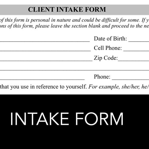 Mental Health Intake Form / Diagnostic Assessment Etsy