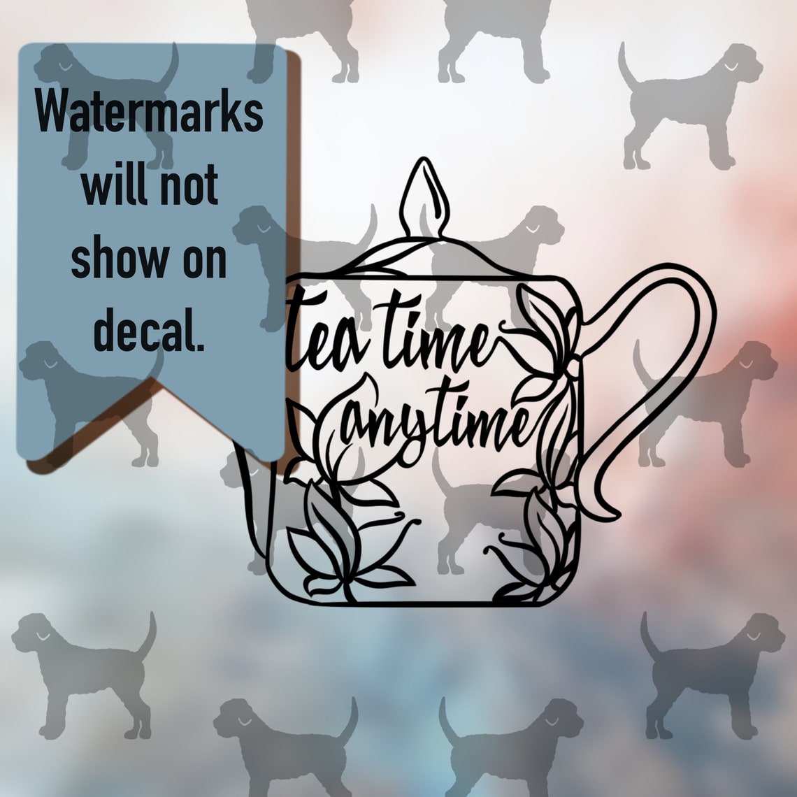 Tea Time Anytime Vinyl Decal / Sticker - Etsy