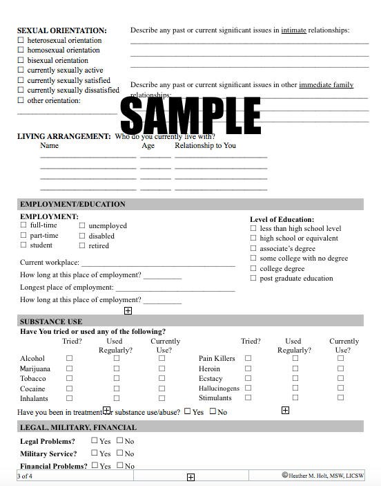 Mental Health Intake Form / Diagnostic Assessment - Etsy