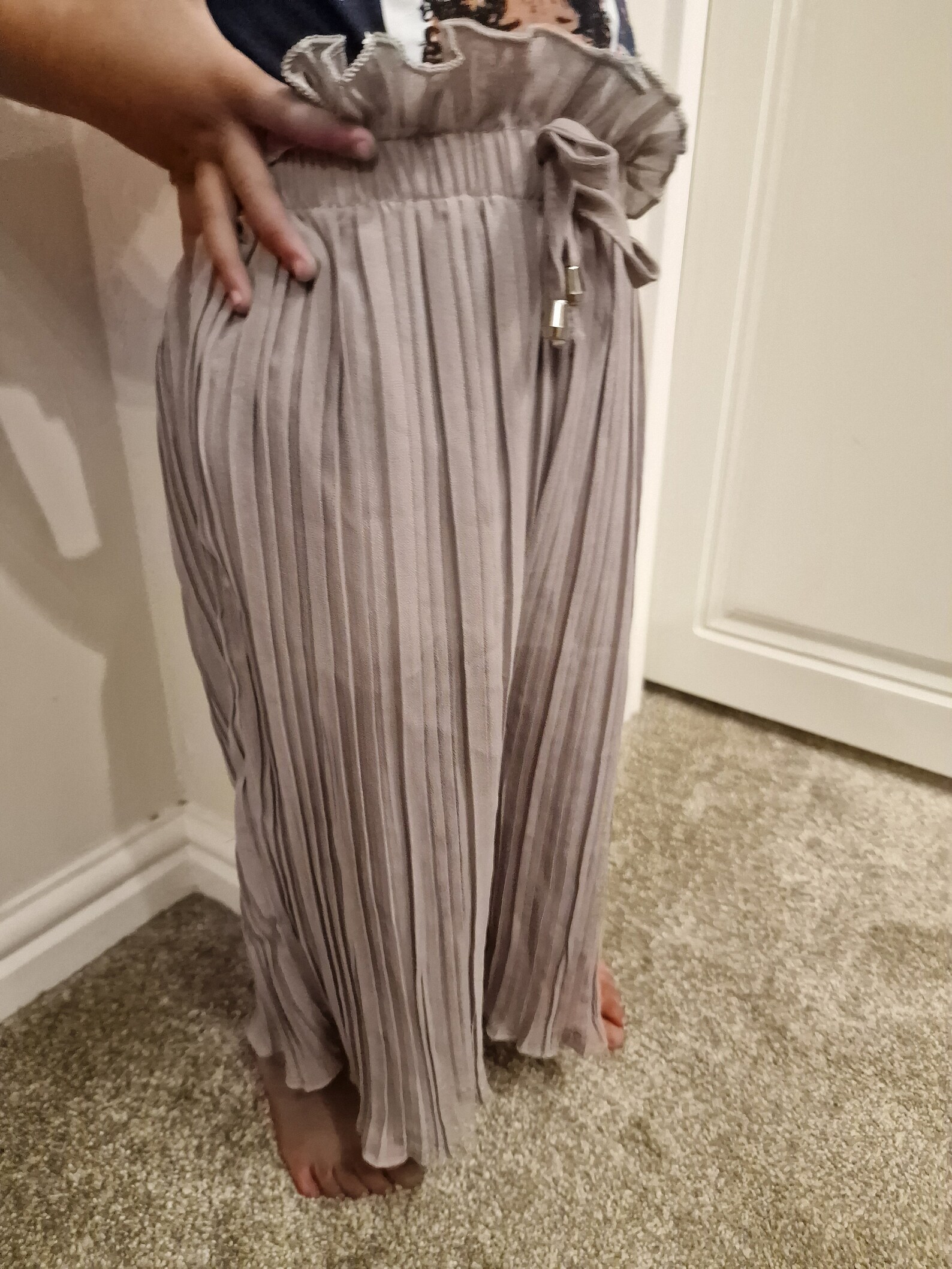 plisse wide leg