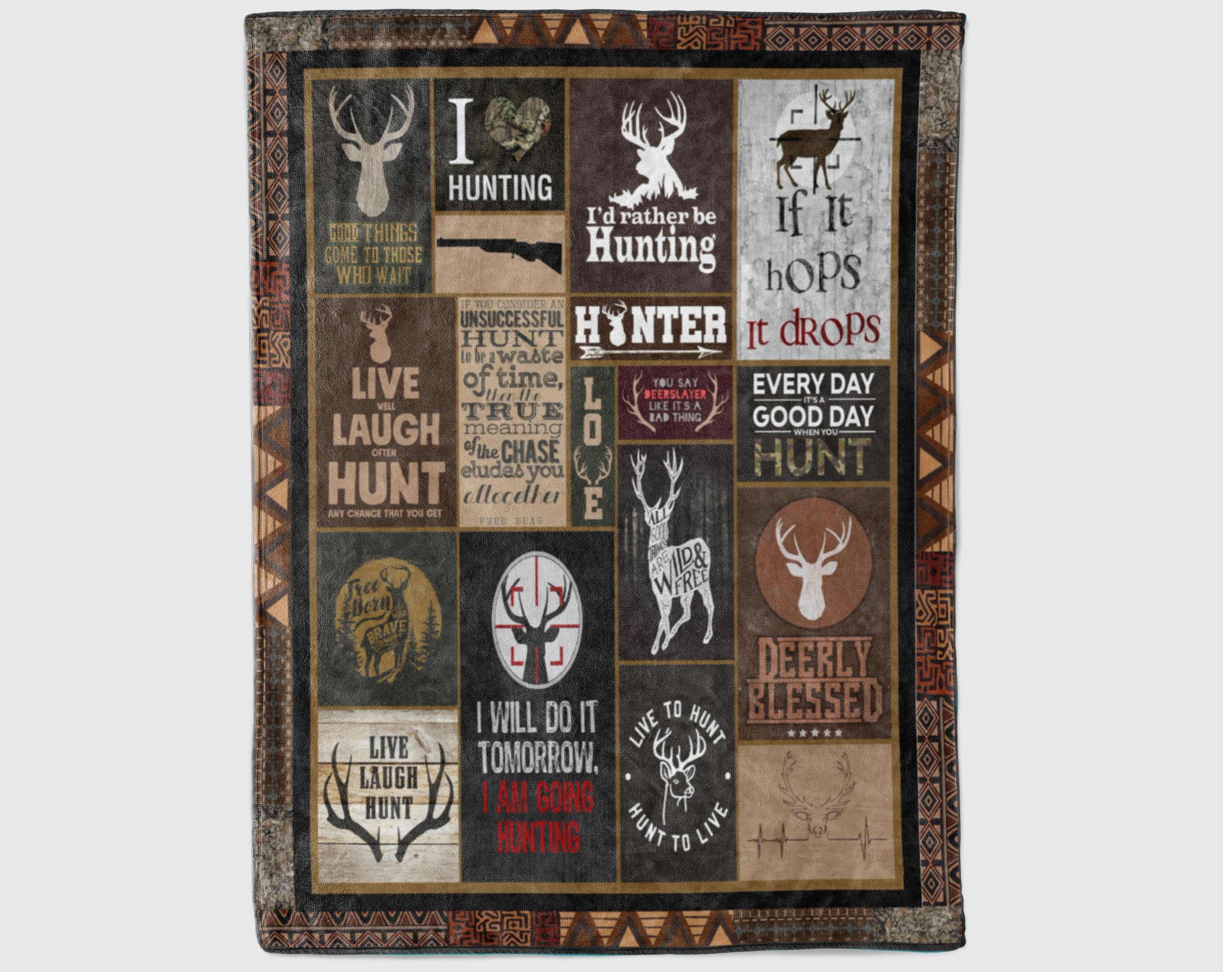 Hunter Blanket Deer Hunting Gifts For Men Hunting Lovers Etsy