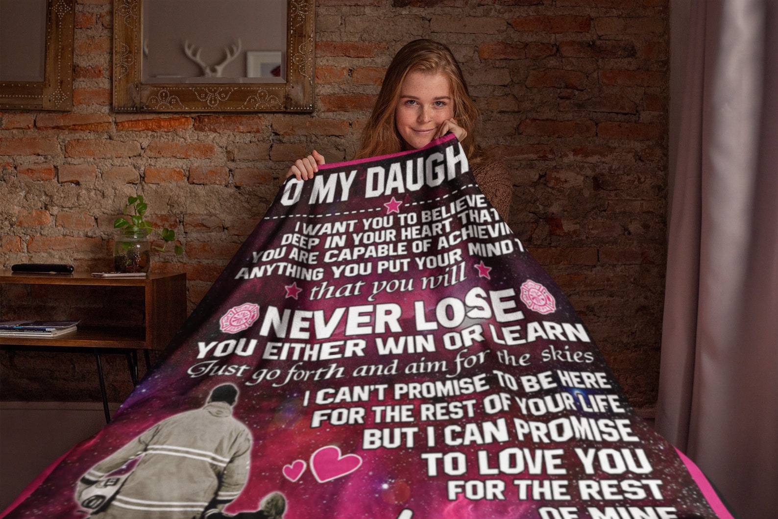Daughter Blanket From Dad Firefighter Gift To My Daughter Etsy