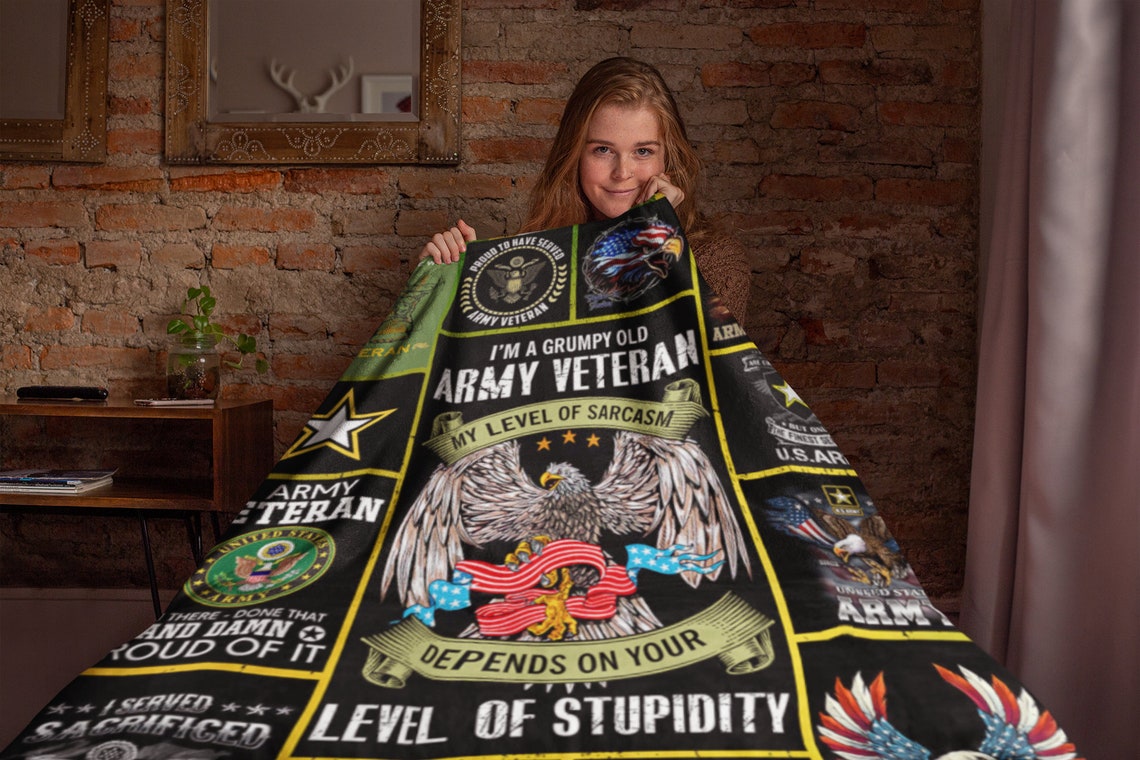 Veteran Blanket Military Blanket Us Army Blanket Army Etsy