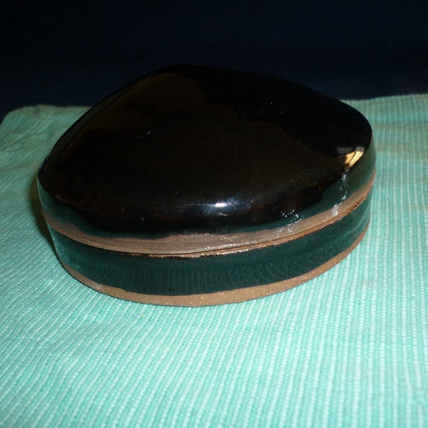 Black Lidded Container, for Jewelry or Other Collections 5 inches