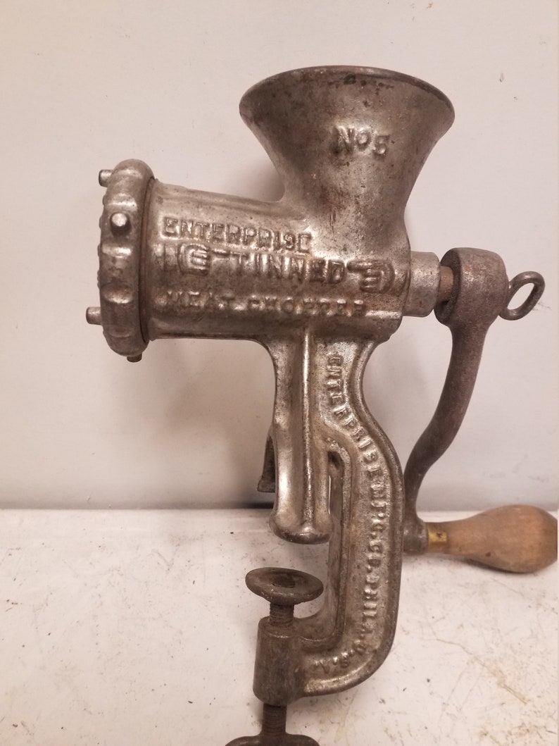 Enterprise Tinned No 5 Meat Grinder Etsy
