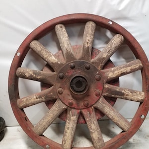 Wooden and metal car wheel