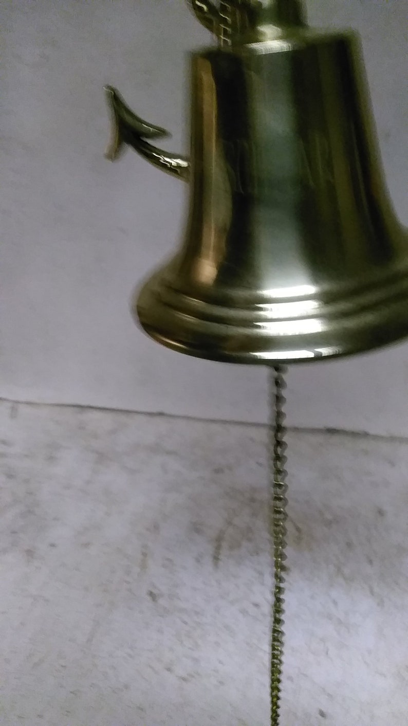 Brass Bell With Anchor Hanger Etsy