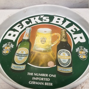 Becks beer advertising  tin tray