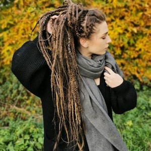 Full kit of CUSTOM long natural synthetic dreads / dread extensions image 1