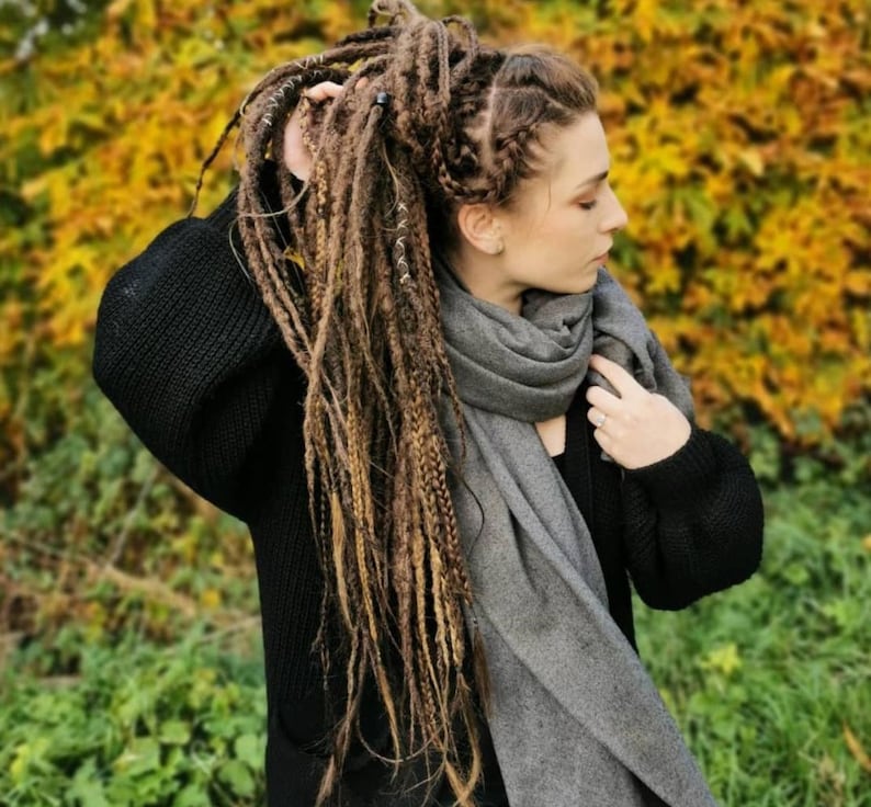 Full kit of CUSTOM long natural synthetic dreads / dread extensions image 1