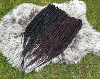 Full set of synthetic dreads / viking style hair extensions / brown black burgundy red dreadlocks