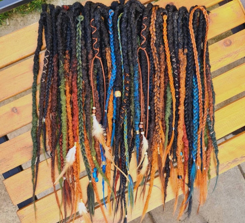 Full kit of CUSTOM long natural synthetic dreads / dread extensions image 5