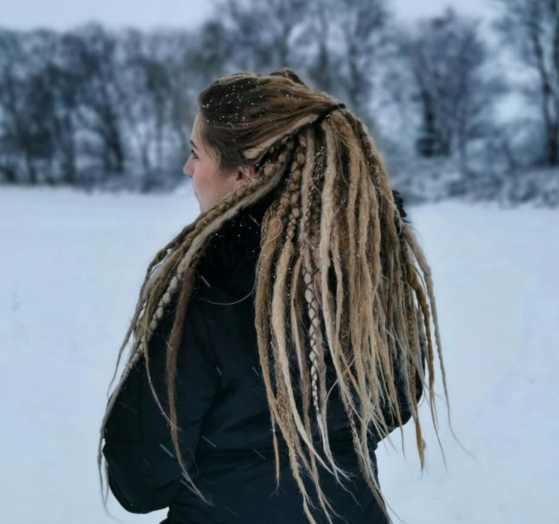 Natural looking dreads extensions / synthetic dreadlocks / viking witch style hair image 3