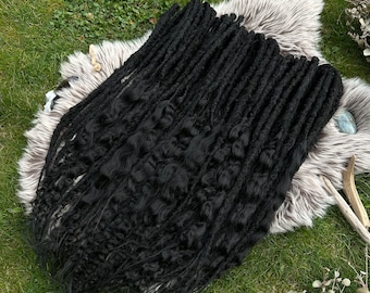 BLACK locs / ready to ship! / 100% black natural looking dreads extensions / synthetic dreadlocks / viking witch style hair