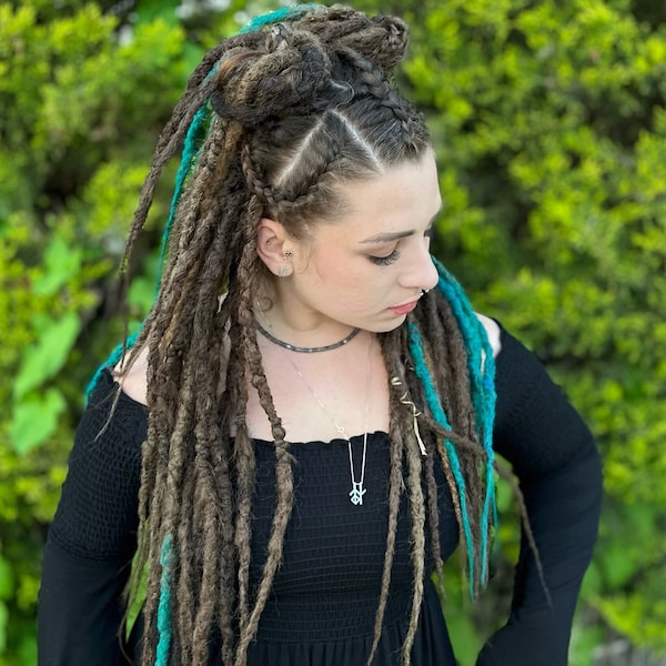 Natural looking dreads extensions / synthetic dreadlocks / viking witch style hair