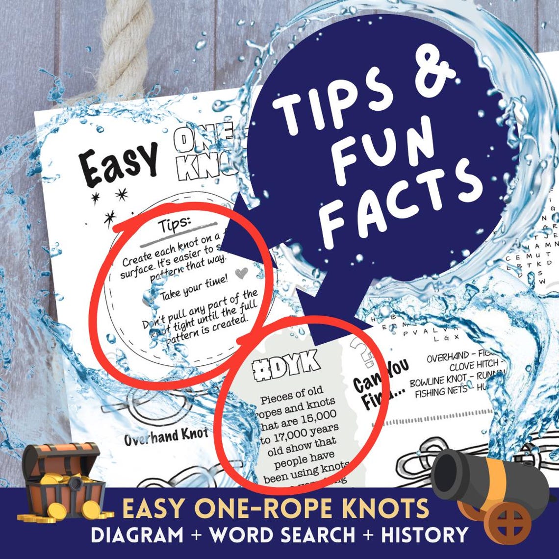 Easy One-rope Knots - Diagram + Word Search + History - Etsy