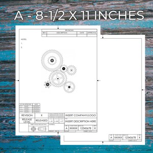Visio Format Engineering Drafting, Drawing, Schematic or Blueprint Template, Sheets 1 & 2, ASME Y14, ANSI A-Size Portrait