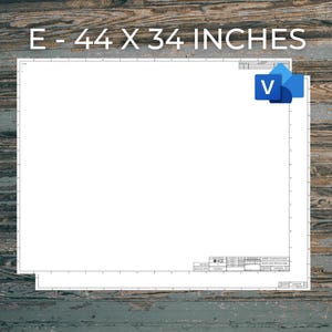 ANSI E Size Visio Format Drafting Title Block Template, Sheets 1 & 2, ASME Y14