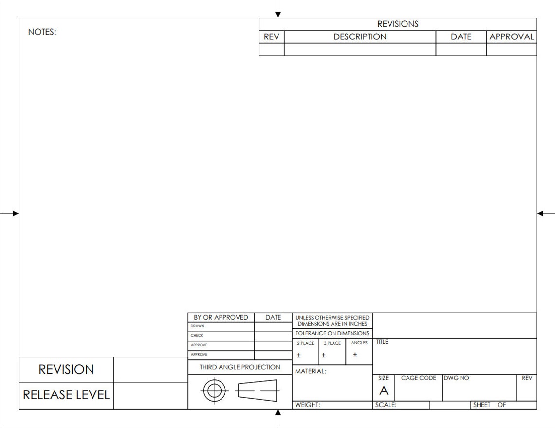 Printable Engineering Drafting, Drawing, Schematic or Blueprint ...
