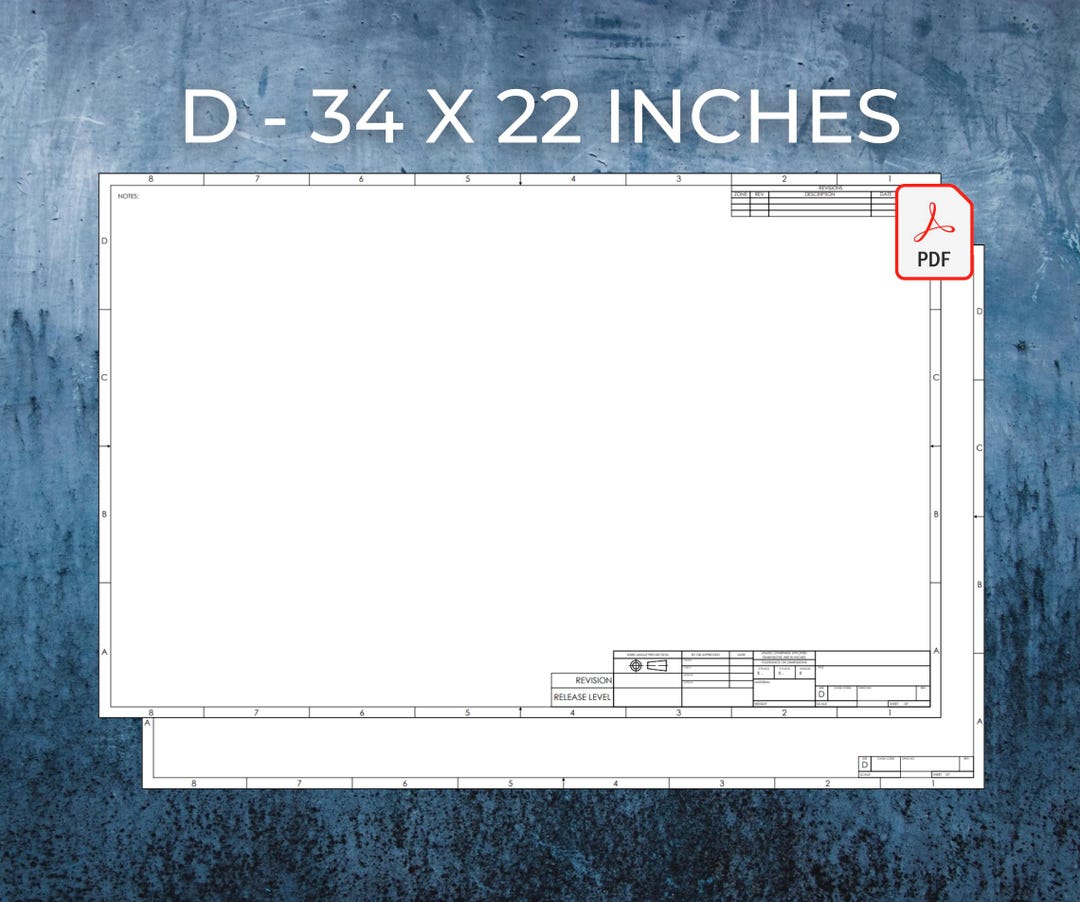 ANSI D Size Printable PDF Drafting Title Block Template, Sheets 1 & 2 ...