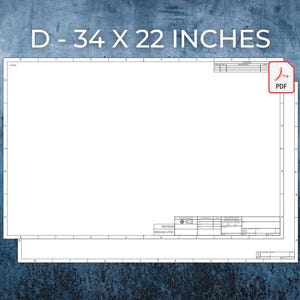 ANSI D Size Printable PDF Drafting Title Block Template, Sheets 1 & 2, ASME Y14