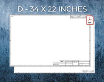 ANSI D Size Printable PDF Drafting Title Block Template, Sheets 1 & 2, ASME Y14