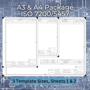 ISO A3 and A4 Size Visio Format Drafting Title Block Template Package, ISO 5457/7200 Format, Sheet 1 & 2
