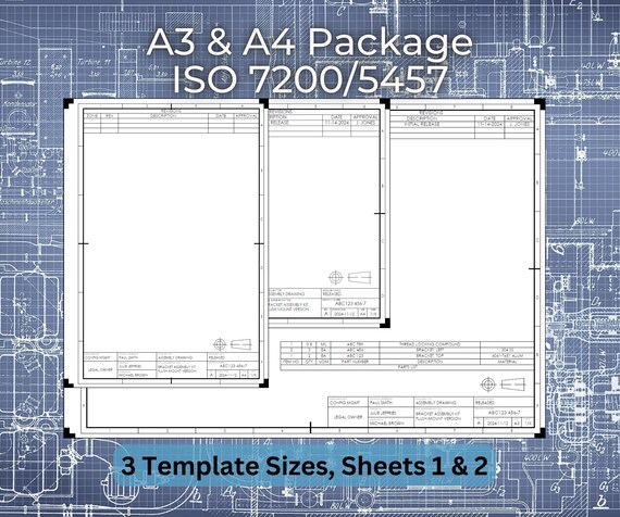 ISO A3 and A4 Size Visio Format Drafting Title Block Template