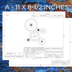 Visio Format Engineering Drafting, Drawing, Schematic or Blueprint Template, Sheets 1 & 2, ASME Y14, ANSI A-Size Landscape