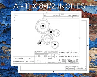 Visio Format Engineering Drafting, Drawing, Schematic or Blueprint Template, Sheets 1 & 2, ANSI A-Size Landscape