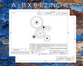 Visio Format Engineering Drafting, Drawing, Schematic or Blueprint Template, Sheets 1 & 2, ASME Y14, ANSI A-Size Landscape