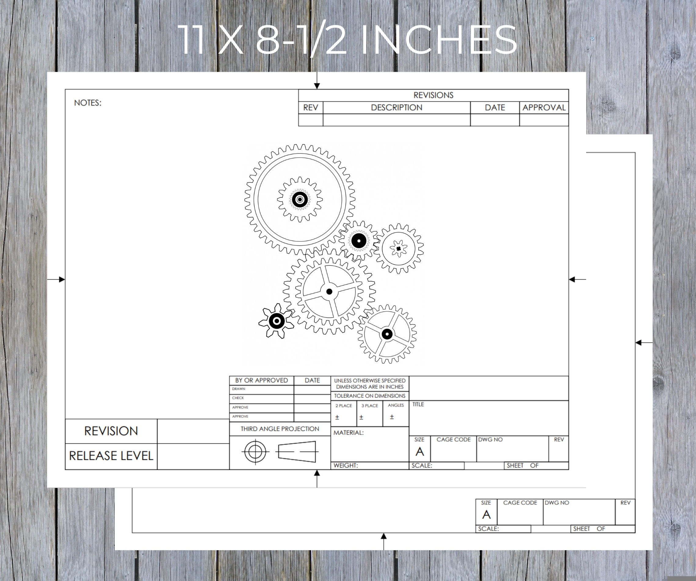 Printable Engineering Drawing, Schematic or Blueprint Template, Sheets ...