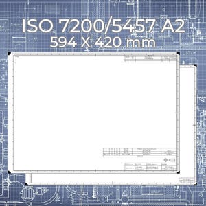 ISO A2-formaat Visio-indeling titelbloksjabloon opstellen, ISO 5457/7200-indeling, blad 1 en 2